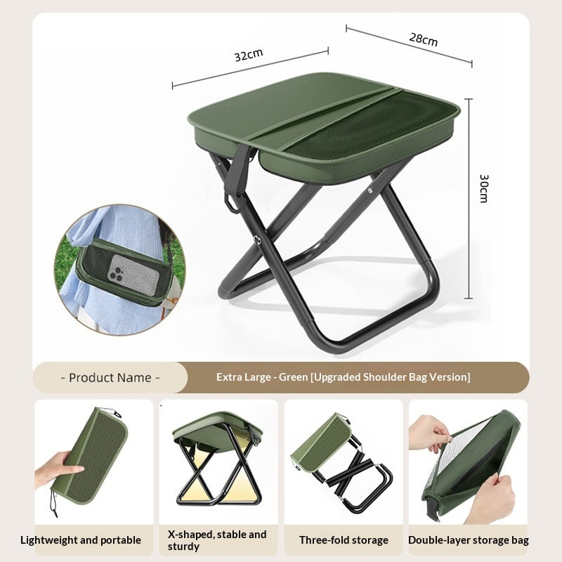 Portable Folding Camping Chair with Lightweight Canvas Seat and Detachable Shoulder Strap - Image 7