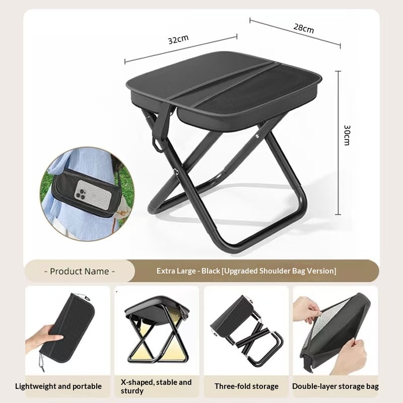 Portable Folding Camping Chair with Lightweight Canvas Seat and Detachable Shoulder Strap - Image 8