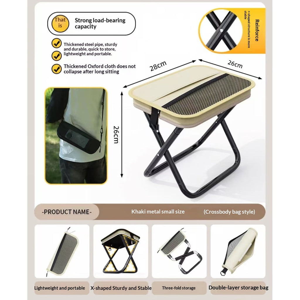 Portable Folding Camping Chair with Lightweight Canvas Seat and Detachable Shoulder Strap - Image 9