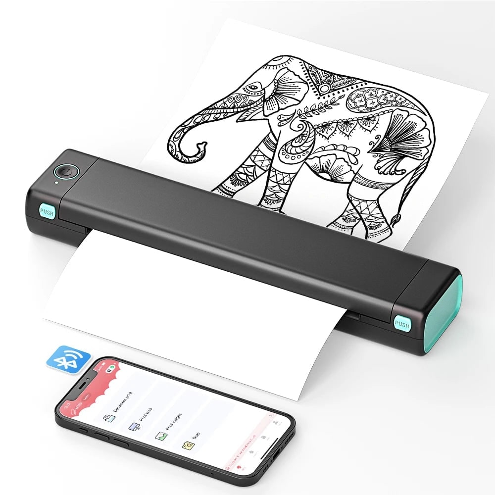 Portable Thermal Printer Wireless with Bluetooth and USB for Smartphone Laptop A4 Compact - Image 3