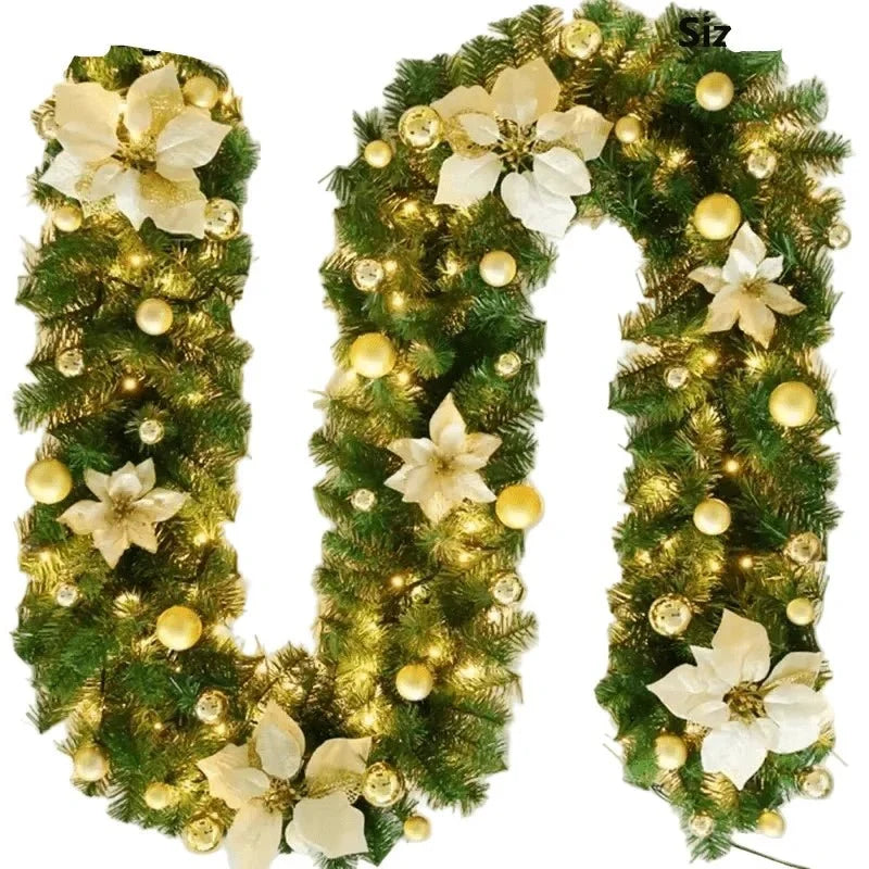 Pre-Lit Christmas Garland with Lights Warm White LED and Artificial Pine Ornaments for Mantle - Image 8