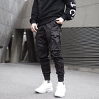 Męskie Spodnie Cargo Streetwear Regulowane Kieszenie
