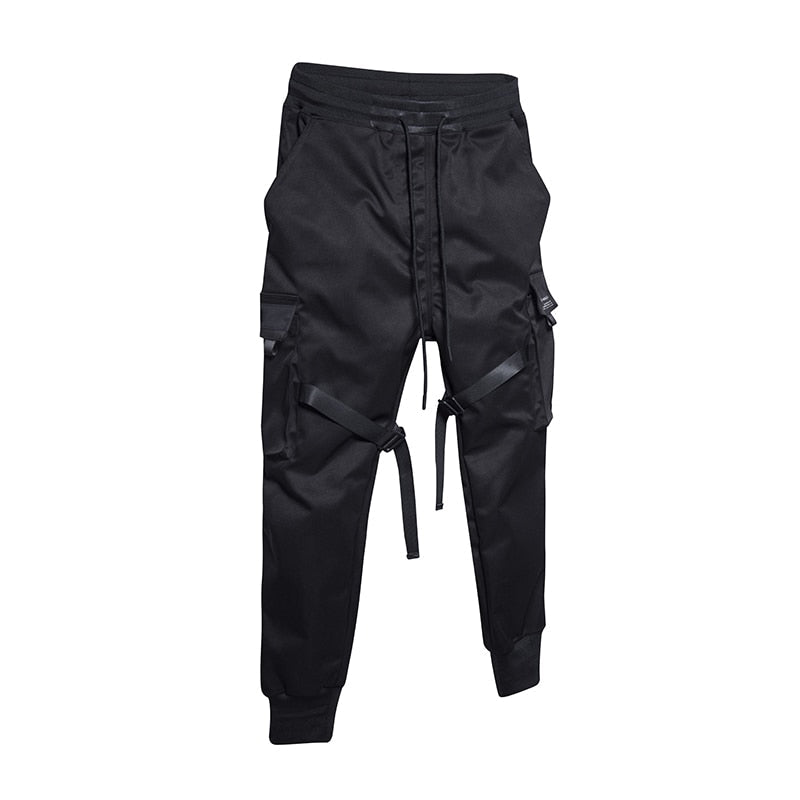 Męskie Spodnie Cargo Streetwear Regulowane Kieszenie