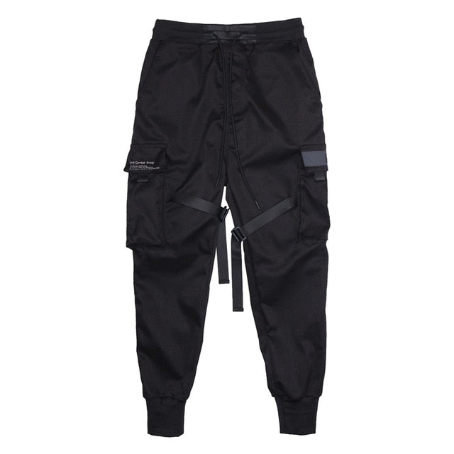 Męskie Spodnie Cargo Streetwear Regulowane Kieszenie