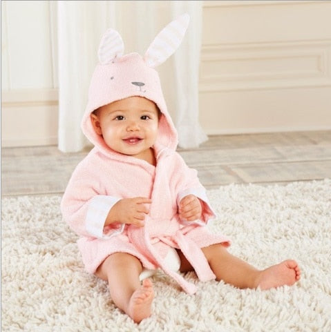 Warmes Baby-Bademantel mit lustiger Tierkapuze