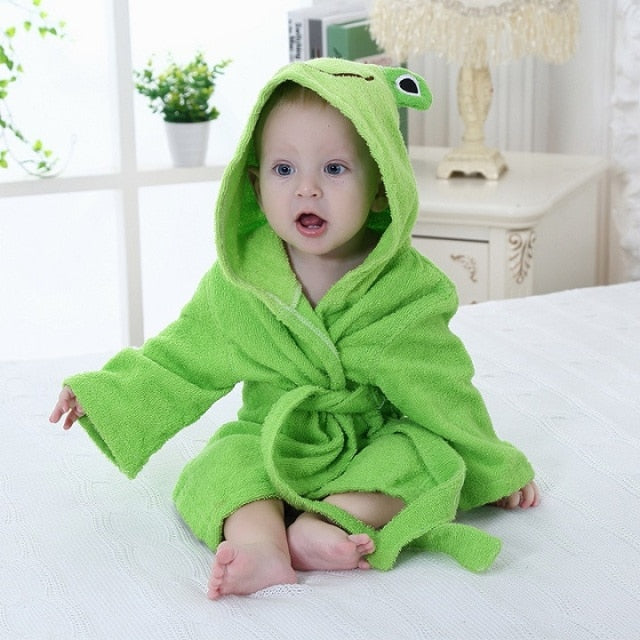 Warmes Baby-Bademantel mit lustiger Tierkapuze