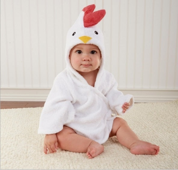 Warmes Baby-Bademantel mit lustiger Tierkapuze