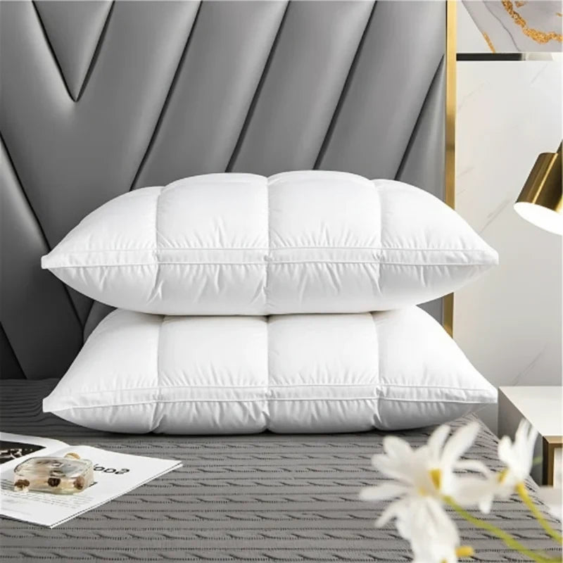 Quilted Gusseted Bed Pillow with Piped Edges and Pinch Pleat Design - Image 1