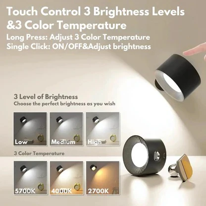 Rechargeable Wall Sconce with 360° Rotating Magnetic Head and Remote Control - Image 8