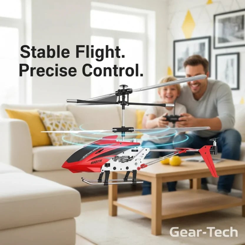 Remote Control Helicopter with Coaxial Rotors Metal Frame and Crash-Resistant Design - Image 9