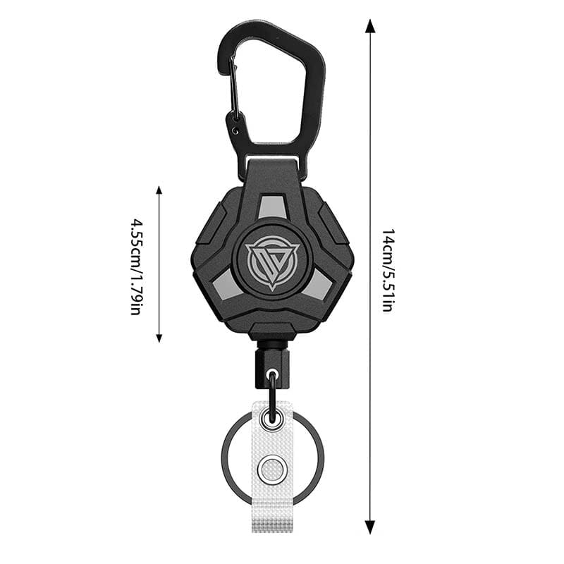 Retractable Badge Reels with Carabiner Keychain and Heavy Duty Steel Wire Cord - Image 12