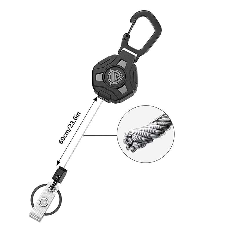 Retractable Badge Reels with Carabiner Keychain and Heavy Duty Steel Wire Cord - Image 13