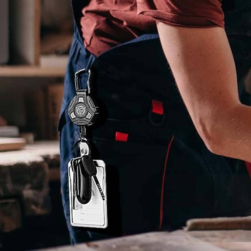 Retractable Badge Reels with Carabiner Keychain and Heavy Duty Steel Wire Cord - Image 8