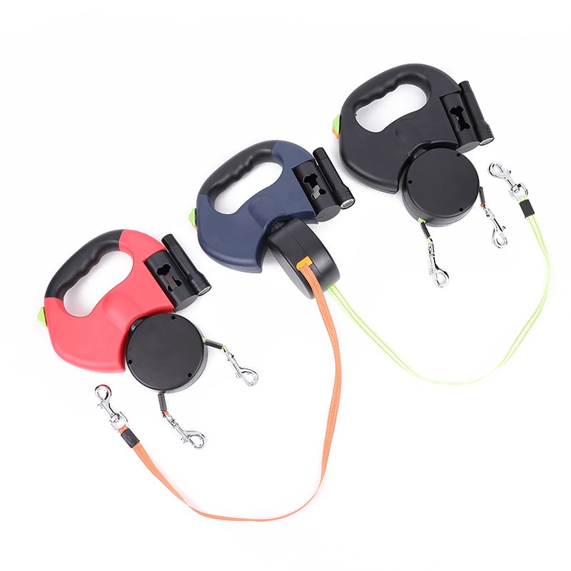 Retractable Dog Leash with Flashlight and Bag Dispenser 360 Swivel Dual Pet Lead - Image 11