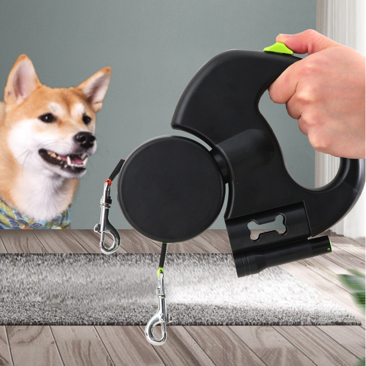 Retractable Dog Leash with Flashlight and Bag Dispenser 360 Swivel Dual Pet Lead - Image 15
