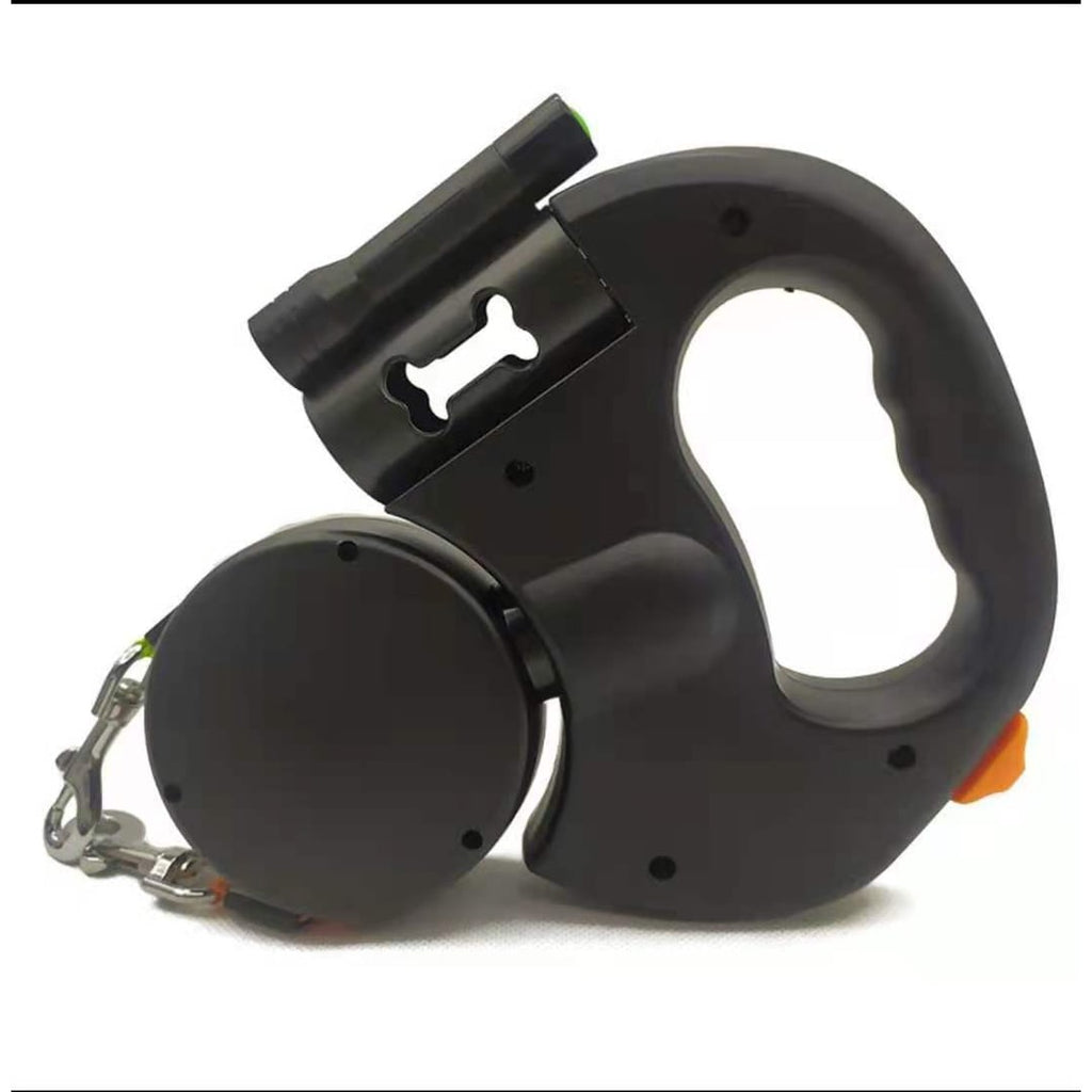 Retractable Dog Leash with Flashlight and Bag Dispenser 360 Swivel Dual Pet Lead - Image 2