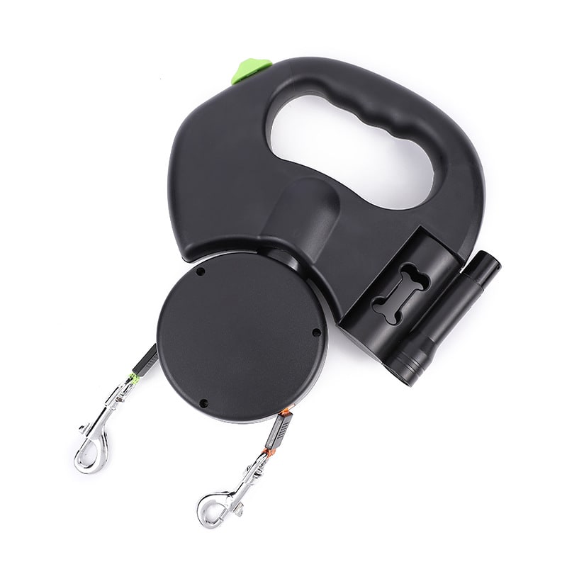 Retractable Dog Leash with Flashlight and Bag Dispenser 360 Swivel Dual Pet Lead - Image 4