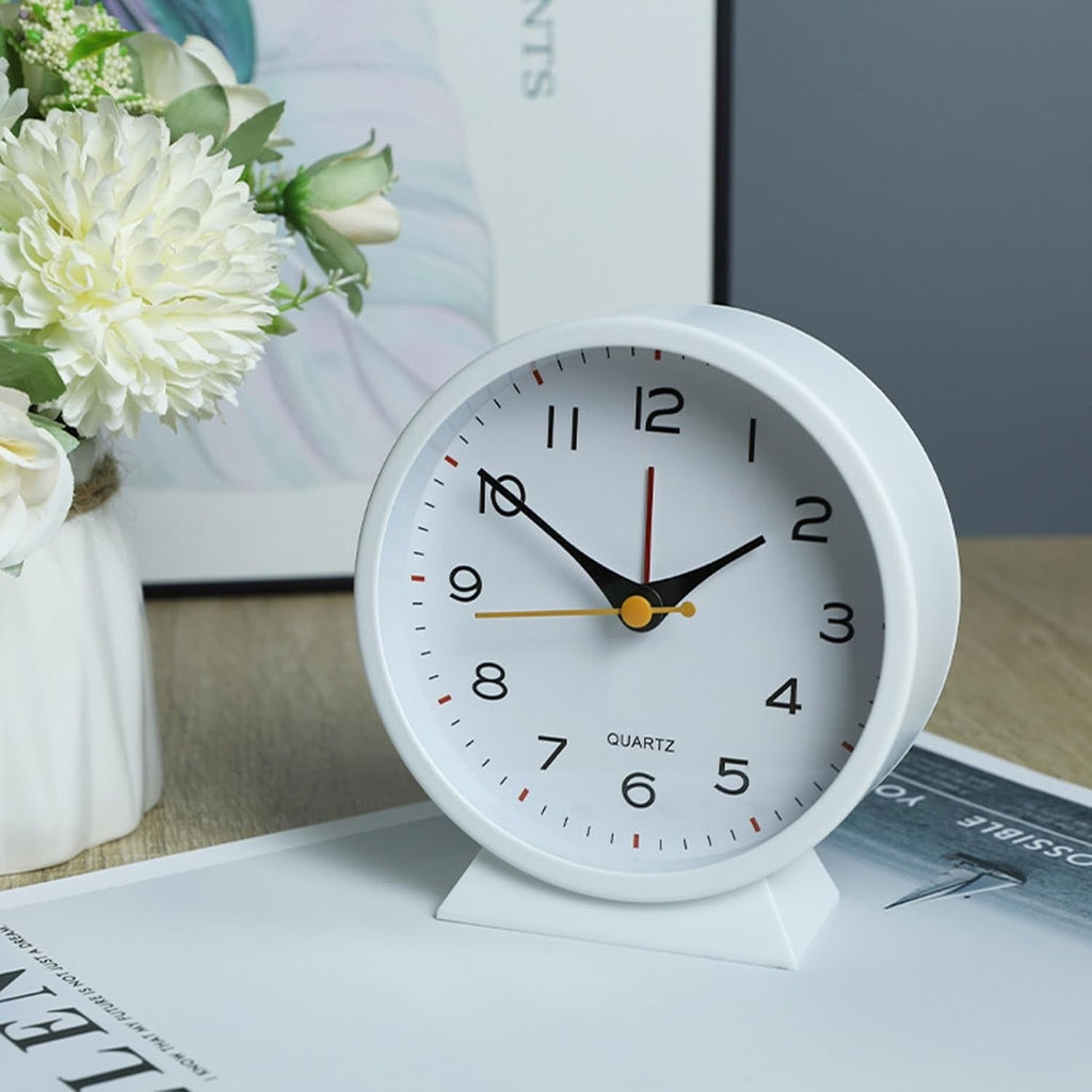 Retro Analog Alarm Clock with Backlight Silent Battery Operated Non-Ticking Quartz - Image 12
