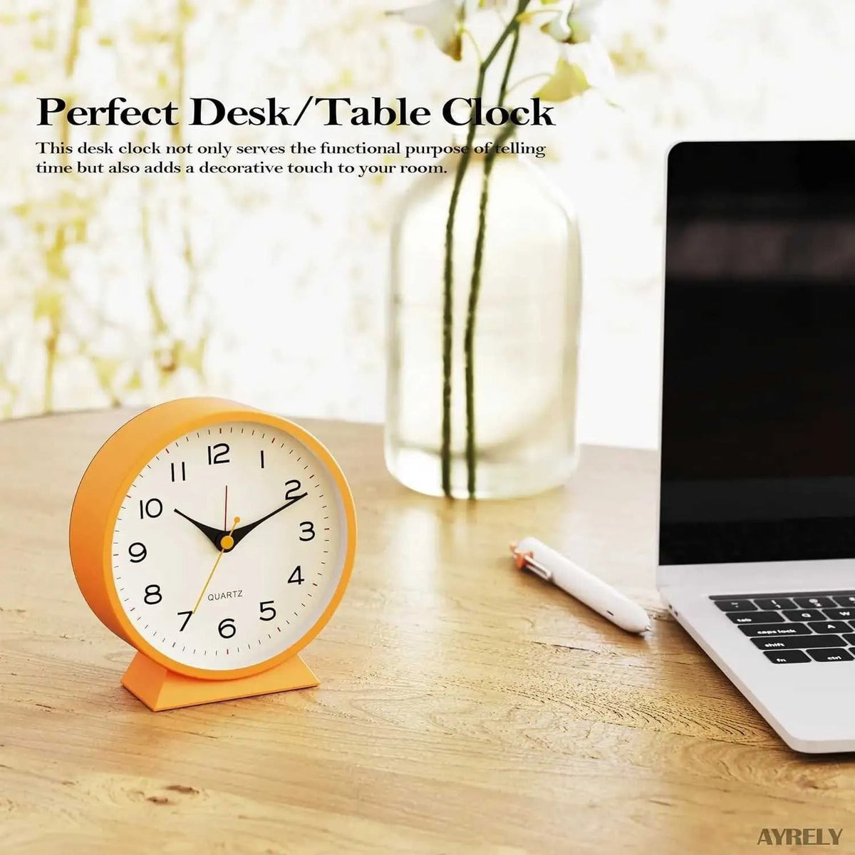Retro Analog Alarm Clock with Backlight Silent Battery Operated Non-Ticking Quartz - Image 14