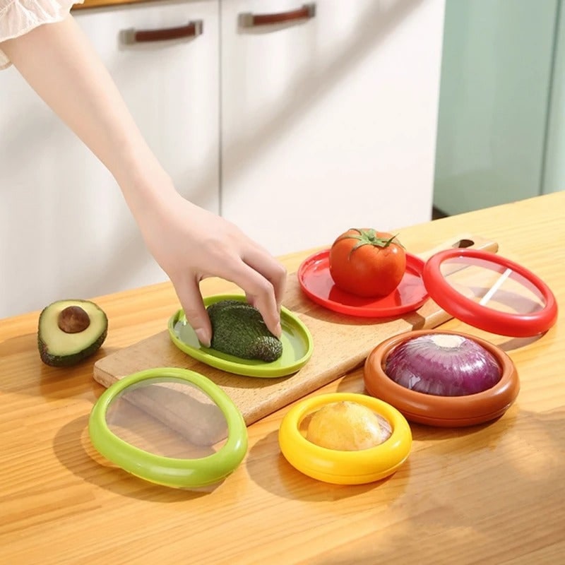 Reusable Silicone Food Savers for Cut Fruit and Vegetables - Image 1