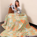 Coperta bohemien con motivo floreale adatta per pelli sensibili