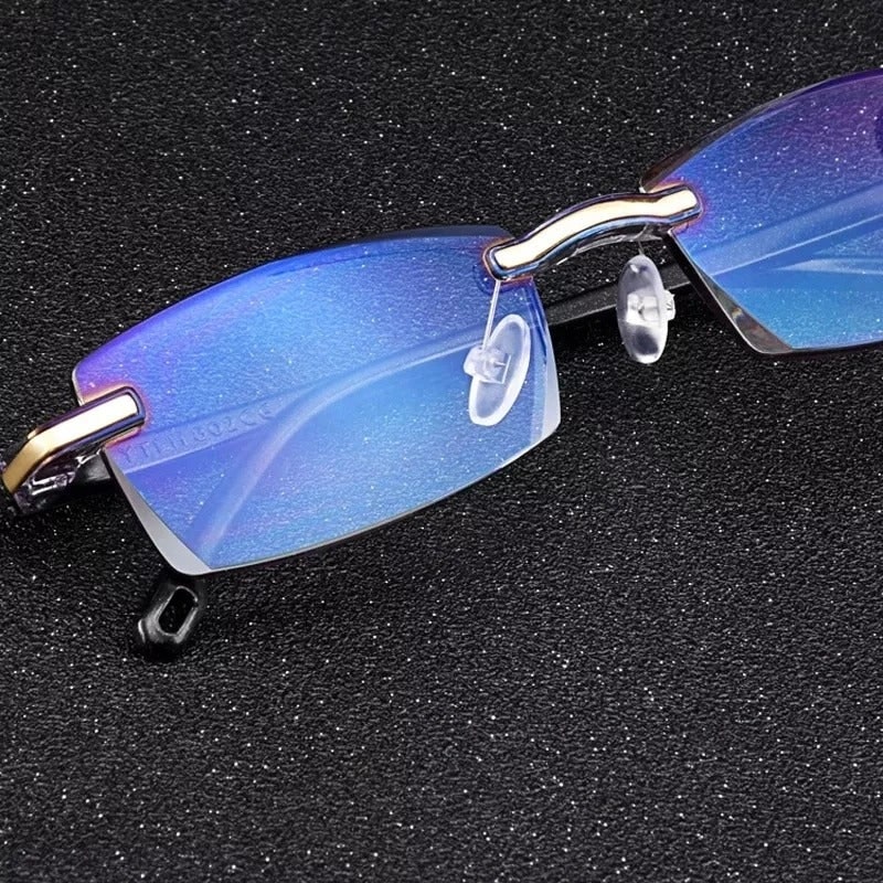 Rimless Blue Light Blocking Reading Glasses with Lightweight Flexible Design - Image 5