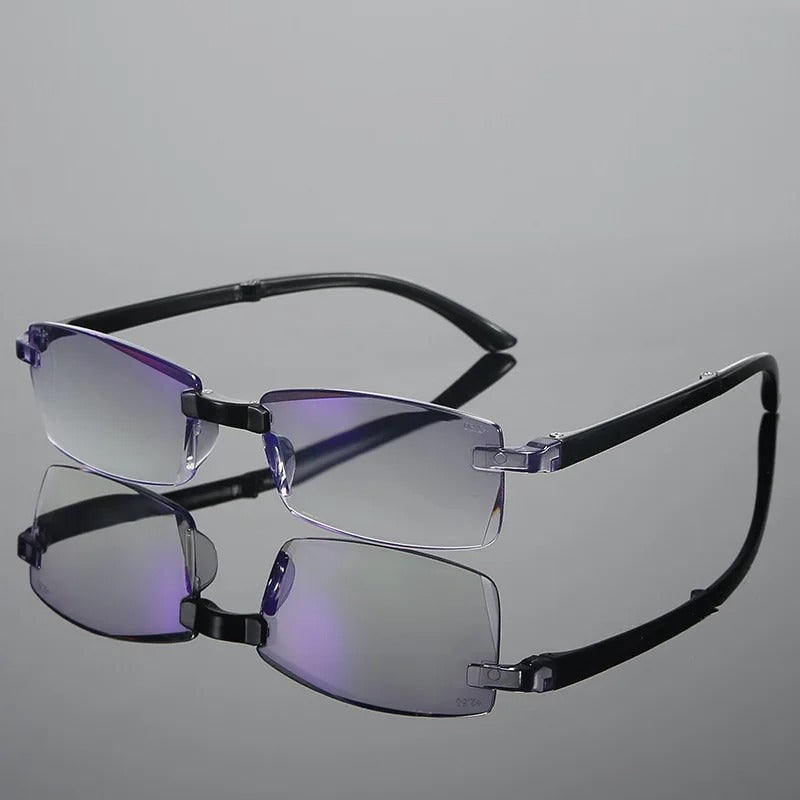 Rimless Blue Light Blocking Reading Glasses with Lightweight Flexible Design - Image 7