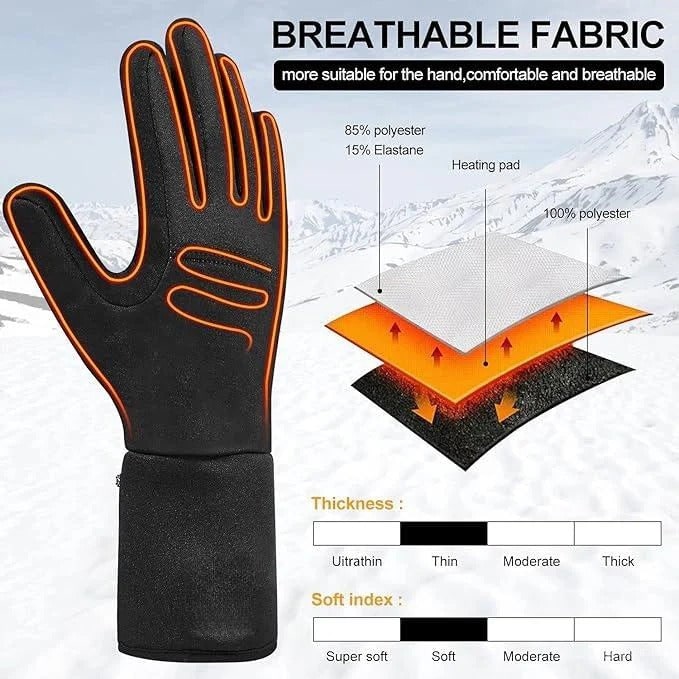 Rękawiczki Podgrzewane Zimowe Elektryczne z Akumulatorem i Regulacją Temperatury - Image 2