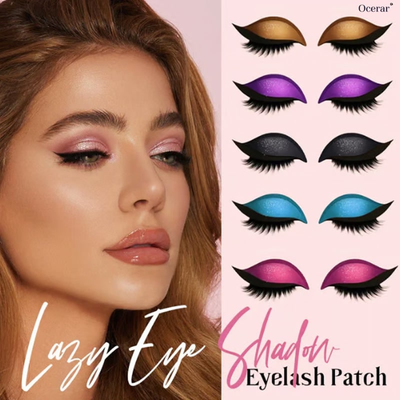 Self Adhesive Fake Eyelashes with Winged Eyeliner and Glitter Eyeshadow Stickers - Image 1