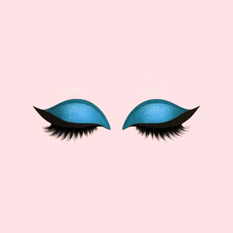 Self Adhesive Fake Eyelashes with Winged Eyeliner and Glitter Eyeshadow Stickers - Image 10
