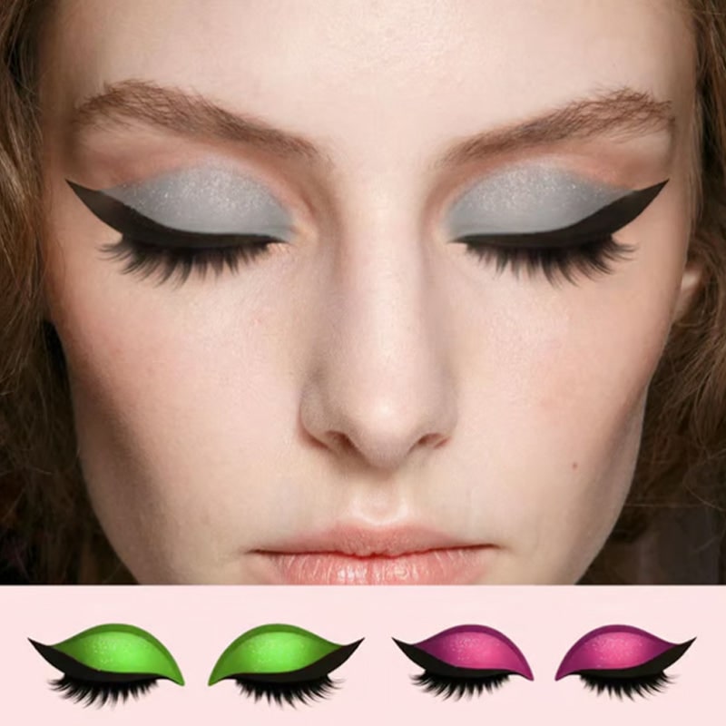 Self Adhesive Fake Eyelashes with Winged Eyeliner and Glitter Eyeshadow Stickers - Image 4