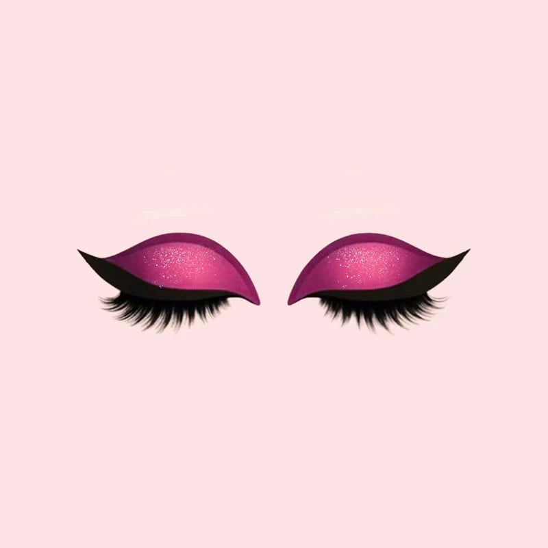 Self Adhesive Fake Eyelashes with Winged Eyeliner and Glitter Eyeshadow Stickers - Image 7