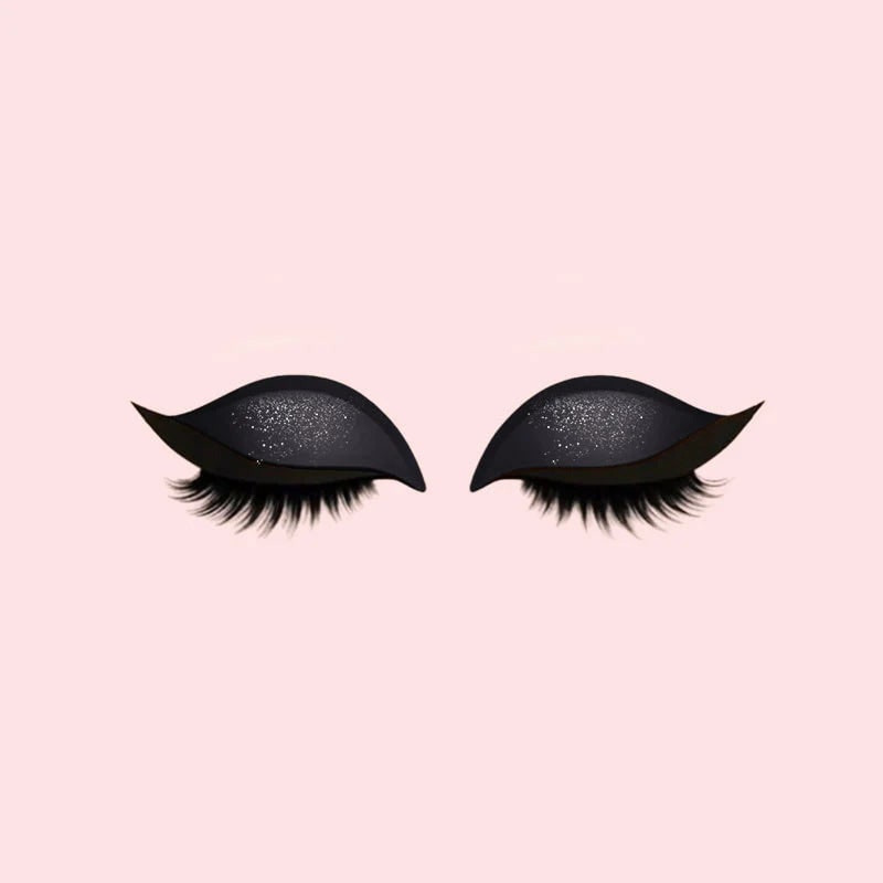 Self Adhesive Fake Eyelashes with Winged Eyeliner and Glitter Eyeshadow Stickers - Image 8
