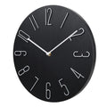 Silent Wall Clock with Raised Wire Numbers and Wood Grain Dial - Image 2