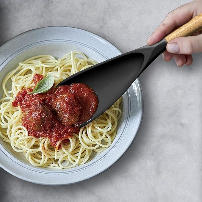 Silicone Spatula Spoon with Wooden Handle and Heat Resistant Tool Rest - Image 9