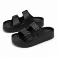 Slides with Arch Support and Double Buckle Straps Foam Cushioned Footbed - Image 1