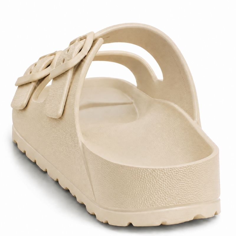 Slides with Arch Support and Double Buckle Straps Foam Cushioned Footbed - Image 6