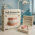 Snap on Veneers Upper and Lower Teeth with Moldable Fit and Reusable Denture Set - Image 1