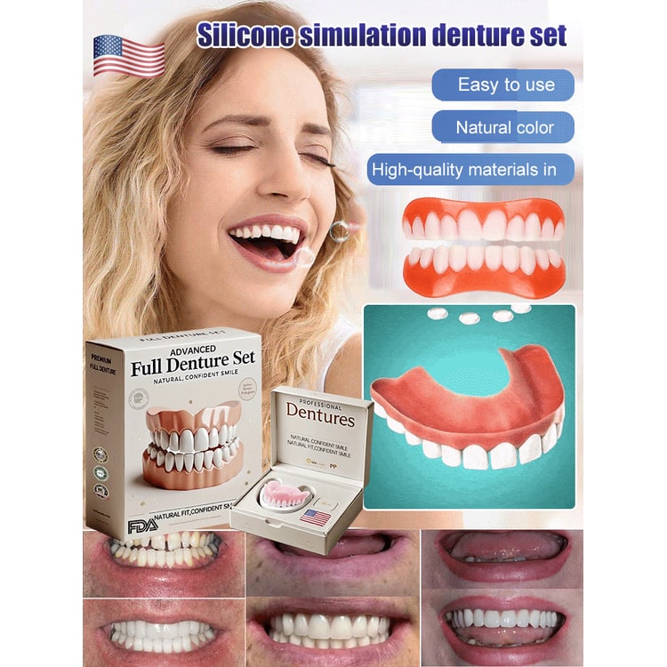 Snap on Veneers Upper and Lower Teeth with Moldable Fit and Reusable Denture Set - Image 6