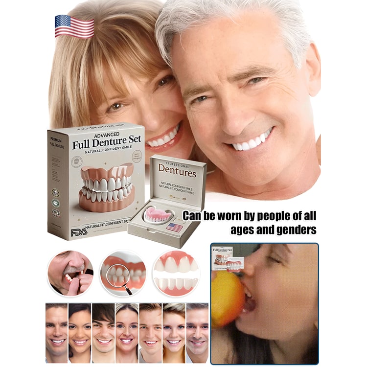 Snap on Veneers Upper and Lower Teeth with Moldable Fit and Reusable Denture Set - Image 7