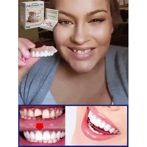 Snap on Veneers Upper and Lower Teeth with Moldable Fit and Reusable Denture Set - Image 8