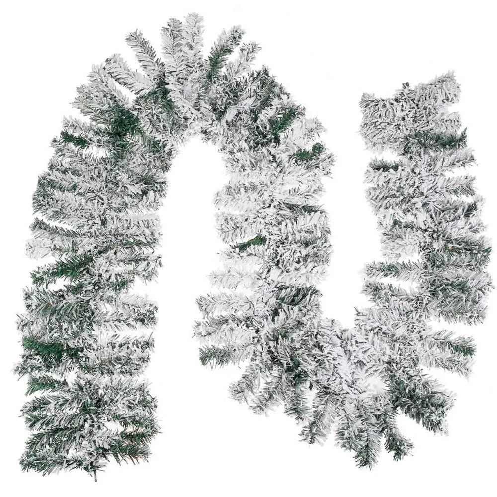 Snow Flocked Christmas Garland for Stairs and Fireplace with Artificial Pine - Image 5