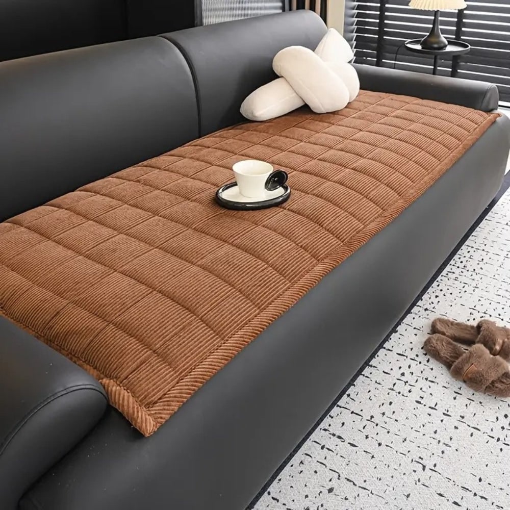 Sofa Cover with Quilted Texture Non-Slip Pet Protection and Washable Microfiber - Image 1