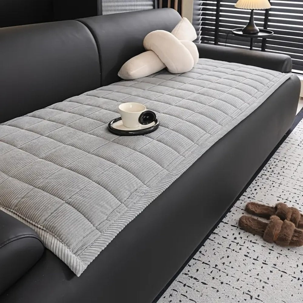 Sofa Cover with Quilted Texture Non-Slip Pet Protection and Washable Microfiber - Image 4