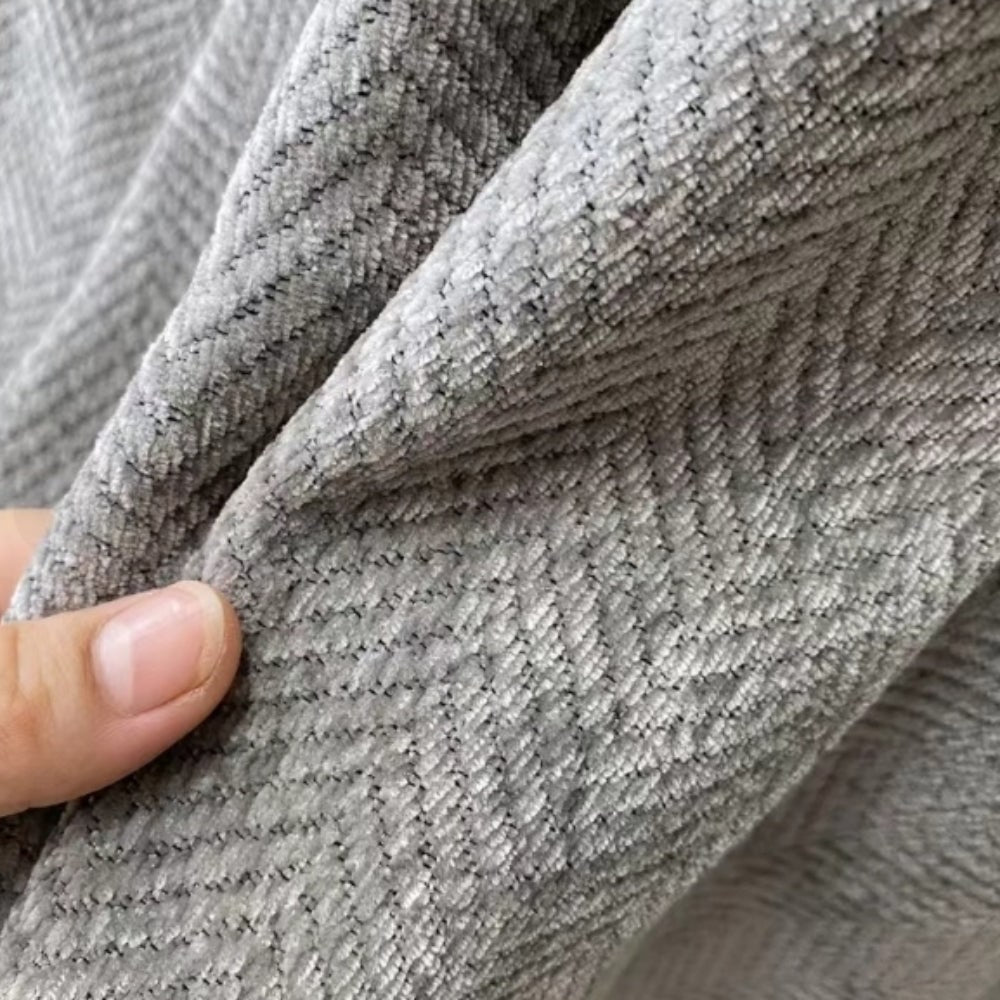 Sofa Throw Blanket with Herringbone Weave and Fringed Edges - Image 8