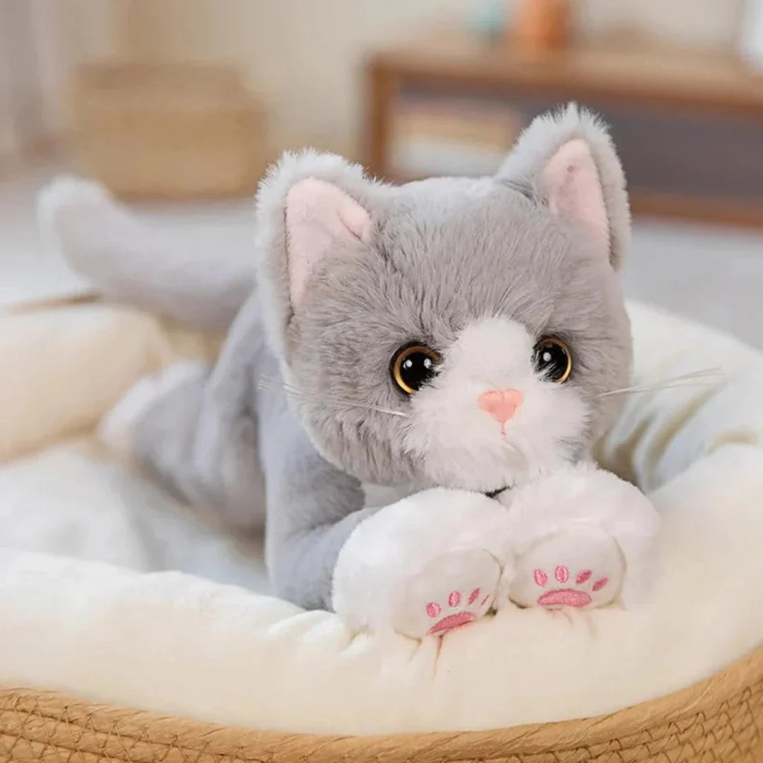 Soft Cat Plushie Stuffed Animal Toy with Embroidered Paws and Safety Eyes 53 Cm - Image 2