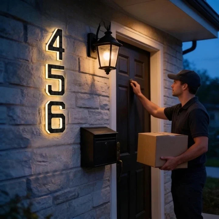 Solar House Numbers with LED Backlit Address Sign and Automatic Dusk Lighting - Image 3