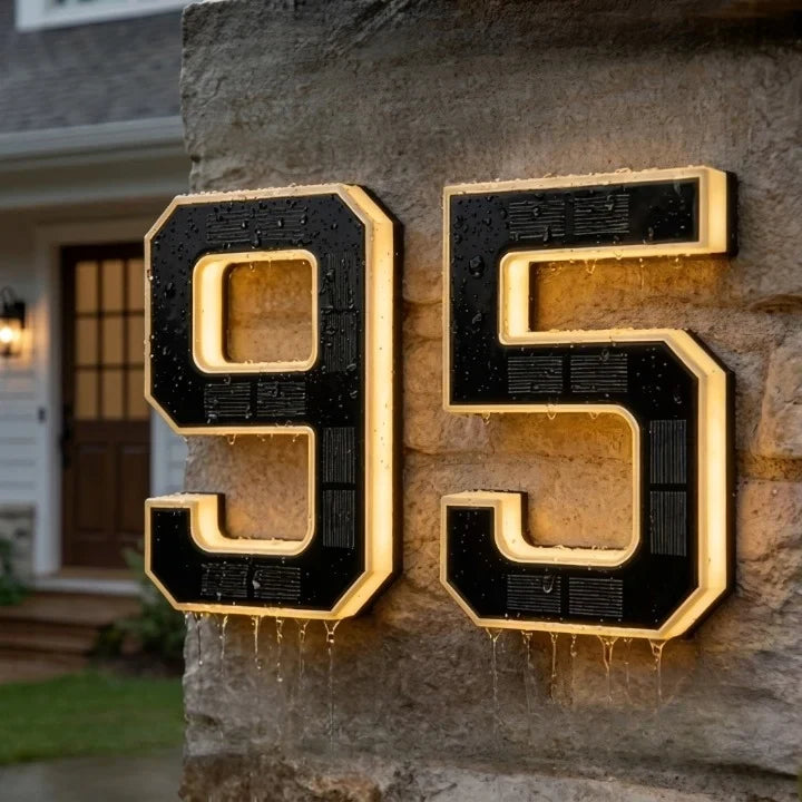 Solar House Numbers with LED Backlit Address Sign and Automatic Dusk Lighting — photo 4