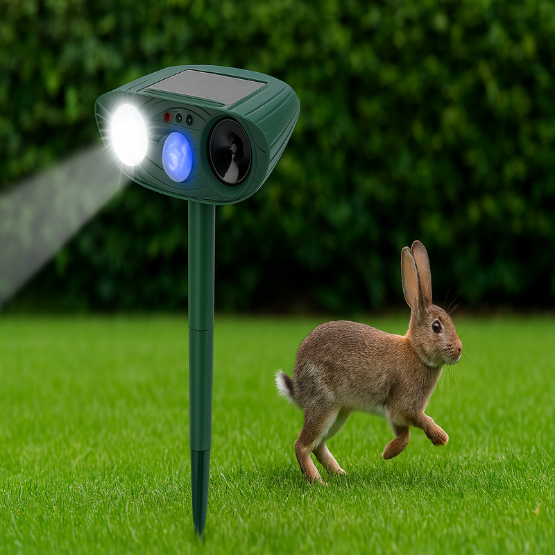 Solar Powered Ultrasonic Mouse Repellent with Motion Sensor and LED Flashing Lights for Garden - Image 22