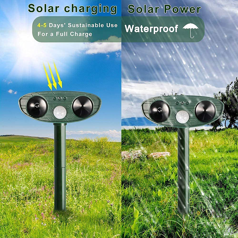 Solar Powered Ultrasonic Mouse Repellent with Motion Sensor and LED Flashing Lights for Garden - Image 5